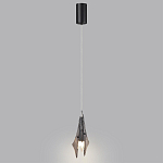 Подвесной светильник с черной металлической основой и рельефным плафоном Glass Pod варинант исполнения - 5 | Loft Concept в Омске