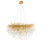 Люстра подвесная с прозрачными стеклянными подвесками в форме капель Диаметр 80 см Droplet Chandelier варинант исполнения - 12 | Loft Concept в Омске