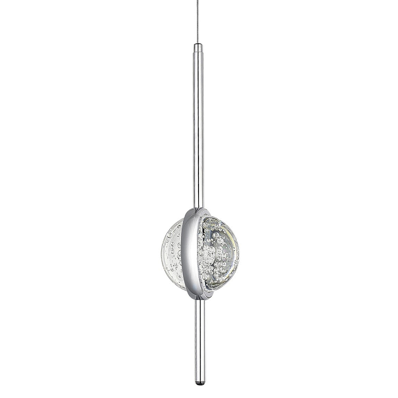 Подвесной светильник с плафоном из хрустального шара Crystal Bubbles Chrome Hanging Lamp Хром Прозрачный Подвесной светильник с плафоном из хрустального шара Crystal Bubbles Chrome Hanging Lamp Хром Прозрачный в Омске | Loft Concept