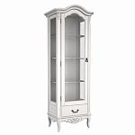 Витрина белая однодверная из массива бука с 4-мя полками и ящиком White Provence варинант исполнения - 2 | Loft Concept в Омске