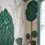 Обои с вышивкой ручной работы Mughal Trees Original colourway on linen варинант исполнения - 2 | Loft Concept в Омске