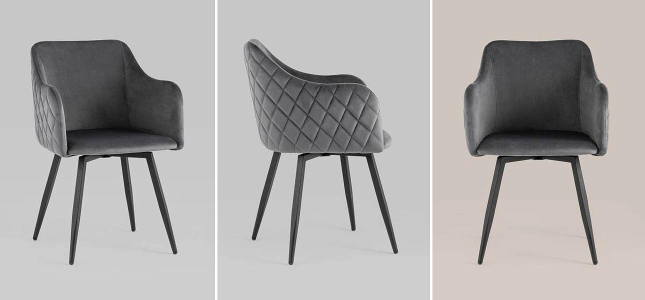 Стул Вращающийся Nika Chair Серый Цвет Стул Вращающийся Nika Chair Серый Цвет - Loft-Concept в Омске
