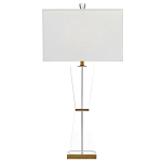 Настольная лампа с прозрачным корпусом и прямоугольным тканевым абажуром Charm and Luxury варинант исполнения - 4 | Loft Concept в Омске