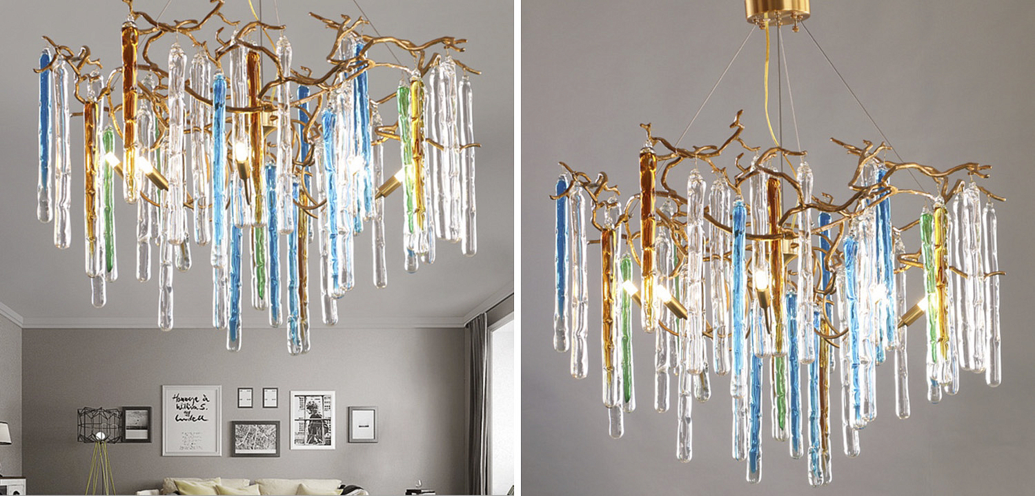Люстра Waterfall Chandelier Blue Люстра Waterfall Chandelier Blue - Loft-Concept в Омске
