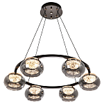Люстра с круглыми плафонами из дымчато-серого стекла  IONA Grey Glass Chandelier 6 варинант исполнения - 2 | Loft Concept в Омске