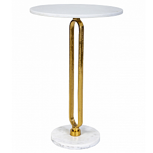 Кофейный столик с белой мраморной столешницей Clipper