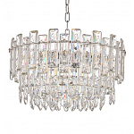 Круглая люстра с хрустальными подвесками на серебряном каркасе Gorgeous Crystal Light варинант исполнения - 3 | Loft Concept в Омске