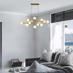 Люстра подвесная с белыми лампами в форме шара Flute варинант исполнения - 1 | Loft Concept в Омске