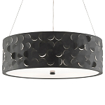 Люстра в форме цилиндра с чёрным фактурным абажуром Round Necklines варинант исполнения - 2 | Loft Concept в Омске