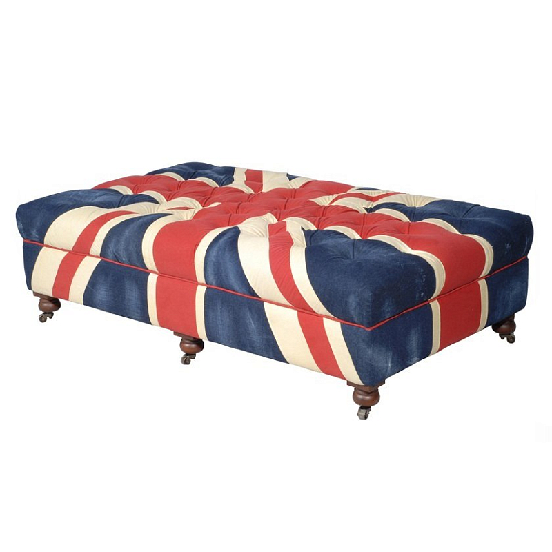 Пуф Poof Union Jack velvet Красный Белый Синий Пуф Poof Union Jack velvet Красный Белый Синий в Омске | Loft Concept