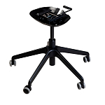 Стул с мягкой бежевой обивкой из велюра и подъемно-поворотным механизмом на черных колесиках Harper Beige варинант исполнения - 3 | Loft Concept в Омске