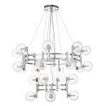 Люстра подвесная с двумя ярусами и 24-ю рельефными прозрачными плафонами из стекла Perforated Glass Bubbles варинант исполнения - 2 | Loft Concept в Омске