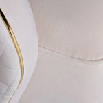 Кресло велюровое оттенка слоновой кости с простроченной спинкой Perfect Comfort варинант исполнения - 3 | Loft Concept в Омске