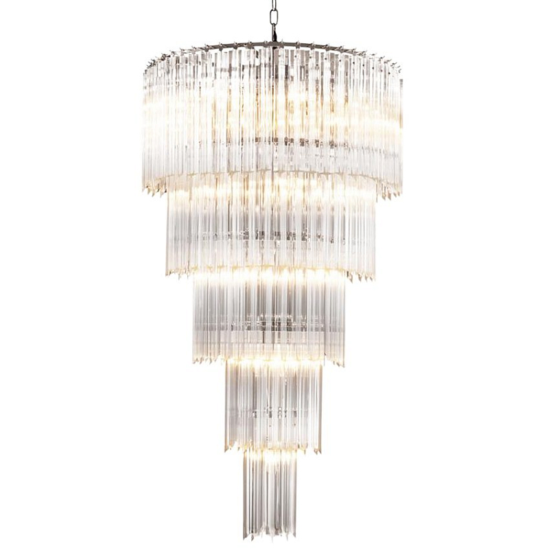 Люстра Chandelier Alpina L Никель Прозрачный (Transparent) в Омске | Loft Concept 