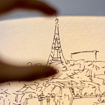 Настольная лампа с принтом на белом тканевом абажуре Roof Garden Lamp варинант исполнения - 3 | Loft Concept в Омске