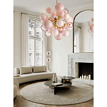 Люстра розовые шары на золотом каркасе Pink Light Bubbles варинант исполнения - 4 | Loft Concept в Омске