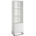Стеллаж книжный белый с 3-мя открытыми полками и дверкой Strict Lines варинант исполнения - 1 | Loft Concept в Омске