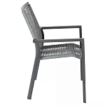 Стул темно-серый с высокой плетеной спинкой и сиденьем Braided Strength варинант исполнения - 2 | Loft Concept в Омске