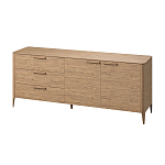 Тумба с 3-мя выдвижными ящиками и 2-мя дверцами из массива дуба Type oak L варинант исполнения - 1 | Loft Concept в Омске