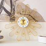 Часы настенные из металла в виде солнца с белым циферблатом Mirror Tower Clock варинант исполнения - 4 | Loft Concept в Омске