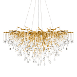 Люстра подвесная с прозрачными стеклянными подвесками в форме капель Диаметр 100 см Droplet Chandelier варинант исполнения - 1 | Loft Concept в Омске