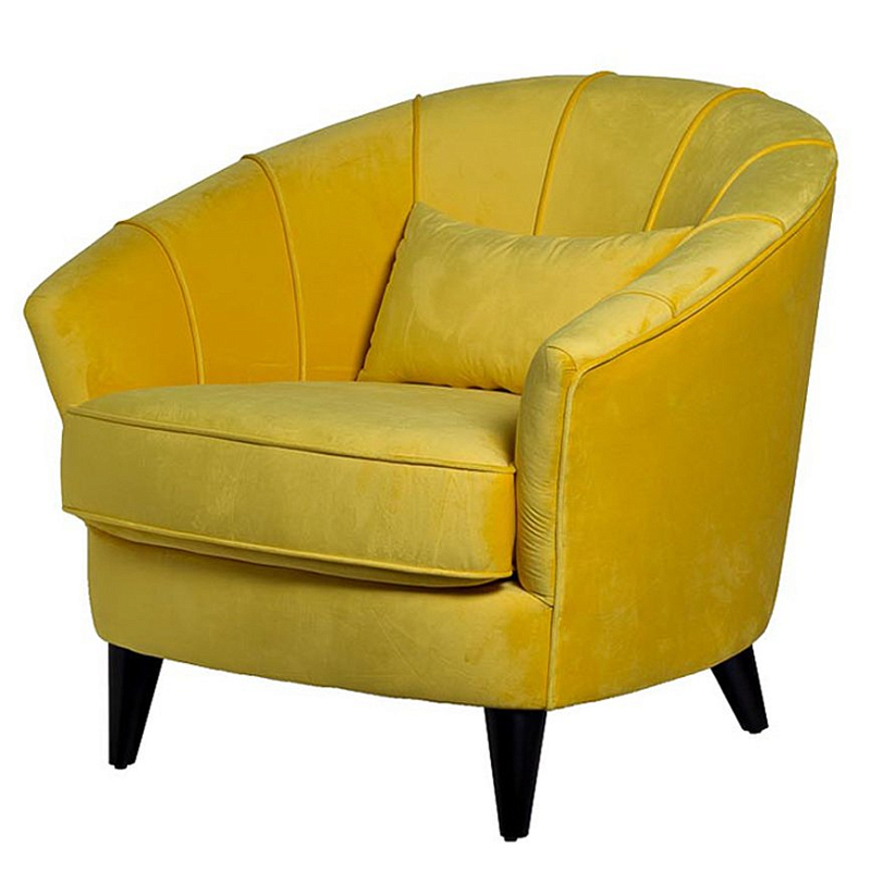 Amour Curved Back Velvet Chair Yellow Желтый в Омске | Loft Concept 