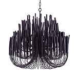 Люстра черная с несколькими ярусами деревянных палочек Bright Wooden Chandelier варинант исполнения - 9 | Loft Concept в Омске