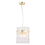 Подвесной светильник цилиндрической формы с текстурными стеклянными элементами Textured Glass Chandelier варинант исполнения - 3 | Loft Concept в Омске