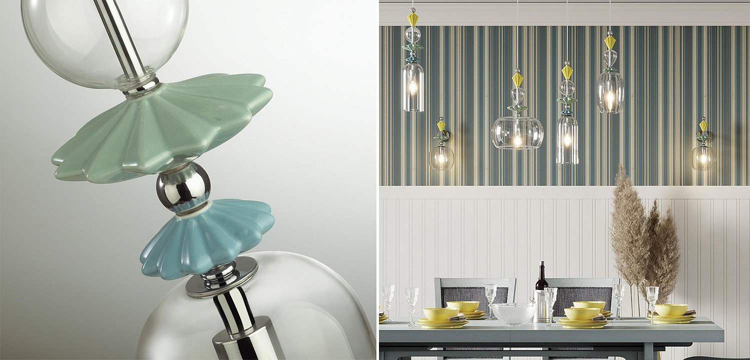 Подвесной светильник Iris Glas hanging lamp candy C chrome Подвесной светильник Iris Glas hanging lamp candy C chrome - Loft-Concept в Омске