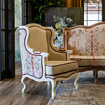 Кресло из массива бука бежевое с растительным орнаментом Raffael Beige Floral Armchair варинант исполнения - 7 | Loft Concept в Омске