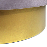 Пуф фиолетовый велюр на золотом металлическом основании Golden Belt варинант исполнения - 3 | Loft Concept в Омске