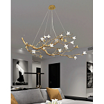 Люстра в виде золотой ветки с цветами Glass Flower Pendant Light варинант исполнения - 6 | Loft Concept в Омске