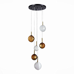 Люстра светодиодная с сферическими стеклянными плафонами Splatter варинант исполнения - 3 | Loft Concept в Омске