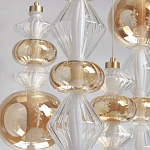 Люстра с плафонами из прозрачного и янтарного стекла в виде шаров и ромбов Gabriel Scott Luna варинант исполнения - 4 | Loft Concept в Омске