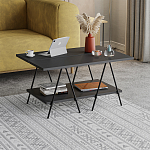 Стол журнальный с прямоугольной столешницей и полкой цвета антрацит ESSEL ANTHRACITE варинант исполнения - 2 | Loft Concept в Омске