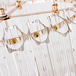 Люстра подвесная круглая с прозрачными хрустальными трубками и золотистым каркасом Диаметр 44 см Hexagon Tube Light варинант исполнения - 3 | Loft Concept в Омске