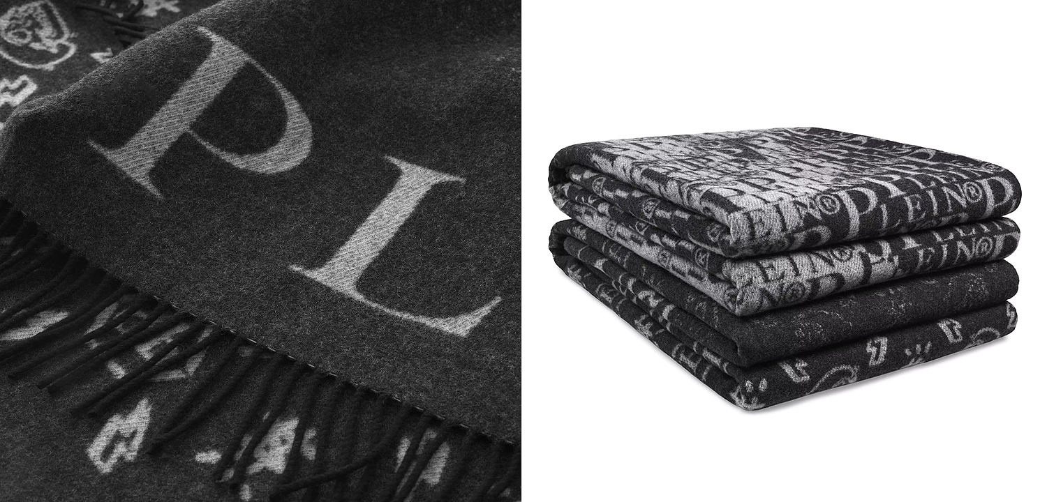 Плед Philipp Plein Plaid Cashmere Monogram Плед Philipp Plein Plaid Cashmere Monogram - Loft-Concept в Омске