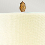 Настольная лампа с кремовым льняным цилиндрическим абажуром и ножкой в форме золотистой ветки Gilded Nola варинант исполнения - 2 | Loft Concept в Омске