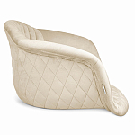 Барный стул со спинкой и подлокотниками на 4-х деревянных ножках Кремовый Велюр Ava Charm варинант исполнения - 3 | Loft Concept в Омске