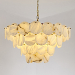 Люстра подвесная четырехъярусная с подвесками в форме дисков Cryptocrystalline Stone варинант исполнения - 6 | Loft Concept в Омске