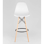 Пластиковый барный стул на ножках из массива бука Eames White варинант исполнения - 5 | Loft Concept в Омске