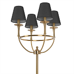 Торшер с металлическим основанием бронзового цвета с черными конусовидными абажурами Dignity варинант исполнения - 3 | Loft Concept в Омске