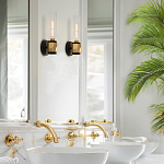 Бра для ванных комнат с прозрачным стеклянным плафоном в форме цилиндра Hinkley варинант исполнения - 17 | Loft Concept в Омске