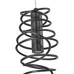 Подвесной светильник светодиодный из металла со спиральным декоративным элементом черный Metal Spiral варинант исполнения - 4 | Loft Concept в Омске