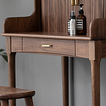 Туалетный стол деревянный с ящиком и зеркалом Moon Walnut Furniture варинант исполнения - 7 | Loft Concept в Омске