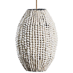 Подвесной светильник вертикальной овальной формы украшенный белыми круглыми бусинами Gradient Oval Pendant Lamp White варинант исполнения - 2 | Loft Concept в Омске