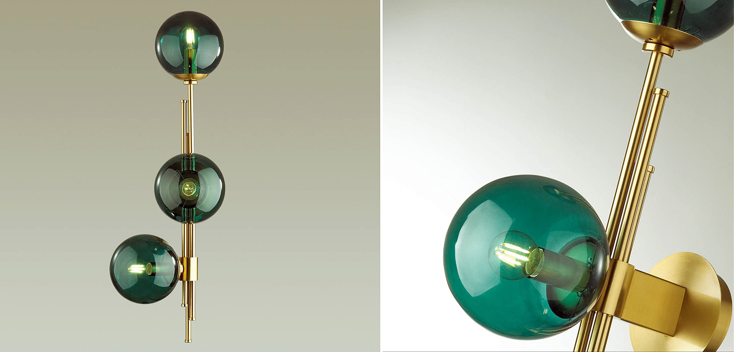 Бра TRILOGY WALL SCONCE Turquoise glass 70 Бра TRILOGY WALL SCONCE Turquoise glass 70 - Loft-Concept в Омске
