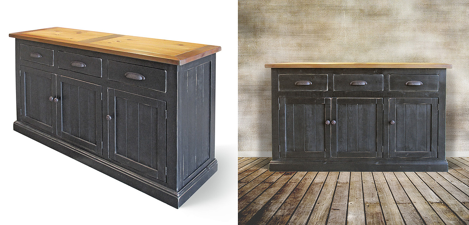 Комод в стиле прованс Brigida Provence HARMONIE Weathered Charcoal Черный Комод в стиле прованс Brigida Provence HARMONIE Weathered Charcoal Черный - Loft-Concept в Омске