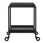 Тумба чёрная на колёсах Cabinet on Wheels варинант исполнения - 1 | Loft Concept в Омске