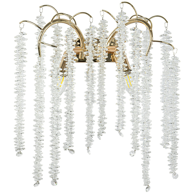 Бра с хрустальными подвесками Bunch of Crystal Berries Gold Wall Lamp Золотой Прозрачный Бра с хрустальными подвесками Bunch of Crystal Berries Gold Wall Lamp Золотой Прозрачный в Омске | Loft Concept